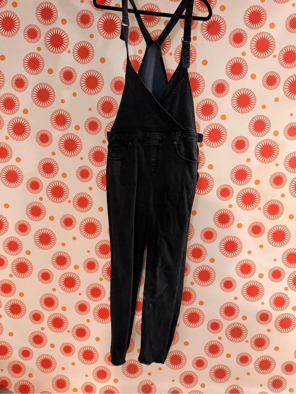 BCBG Black Women's Denim Overalls Jeans - Classic Suspender Style